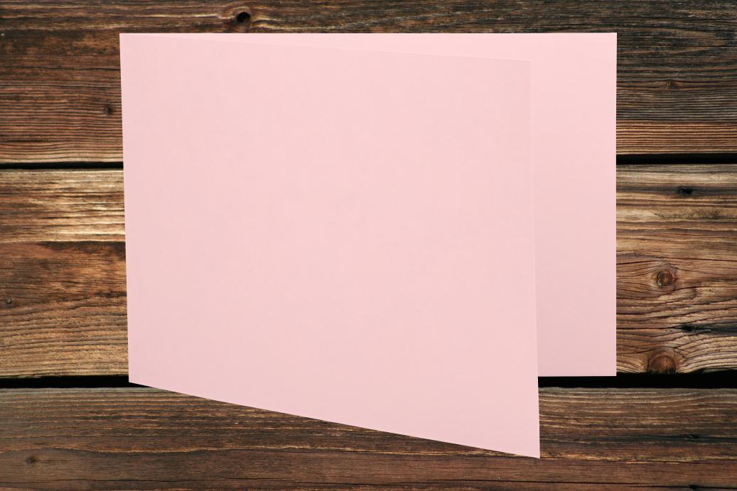 Klappkarten 80x130/260 mm langdoppelt Hellrosa 230 g/qm